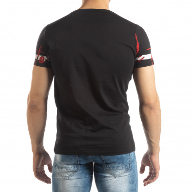 Ανδρική μαύρη κοντομάνικη μπλούζα με πριντ it150419-103 3