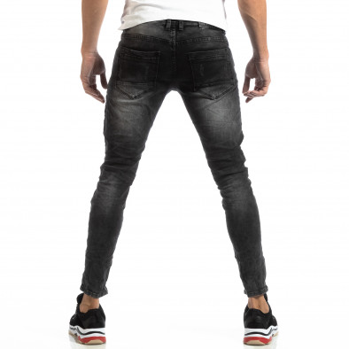 Ανδρικό γκρι τζιν Worn Jeans με λεπτομέρειες it261018-19 4