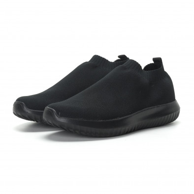 Ανδρικά χαμηλά μαύρα αθλητικά παπούτσια κάλτσα All black it190219-11 3