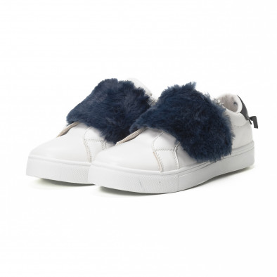 Γυναικεία λευκά Slip-on sneakers με μπλε λεπτομέρειες  Martin Pescatore  SM19 it150818-55 3