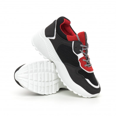 Γυναικεία αθλητικά παπούτσια σε κόκκινο και μαύρο ελαφρύ μοντέλο it130819-61 4