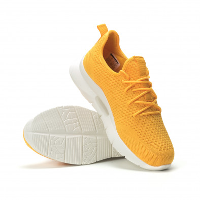 Ανδρικά κίτρινα αθλητικά παπούτσια Hole design ελαφρύ μοντέλο it250119-25 4