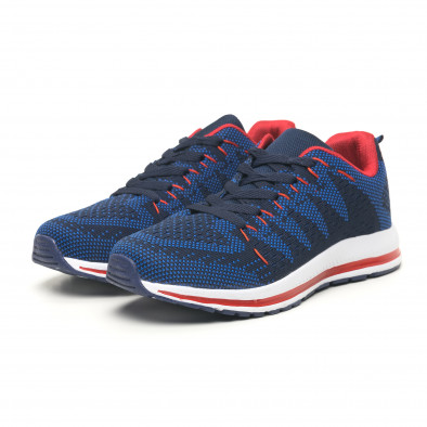 Ανδρικά υφασμάτινα αθλητικά παπούτσια σε μπλε και κόκκινο it251019-6 4