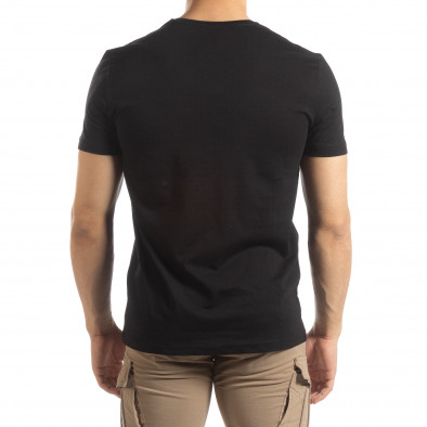 Ανδρική μαύρη κοντομάνικη μπλούζα με πριντ it150419-78 3