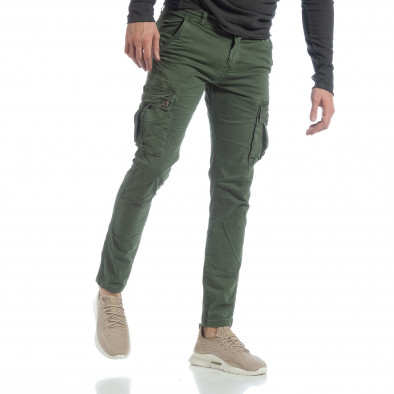 Ανδρικό πράσινο παντελόνι με cargo τσέπες it040219-39 2