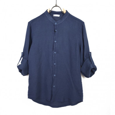 Ανδρικό λινό πουκάμισο σε τζιν χρώμα Duca Homme DU140206 it120422-5 2