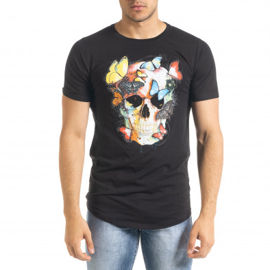 Ανδρική μαύρη κοντομάνικη μπλούζα Flex Style iv080520-47 2