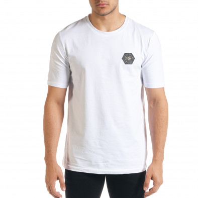 Ανδρική λευκή κοντομάνικη μπλούζα Flex Style iv080520-50 3