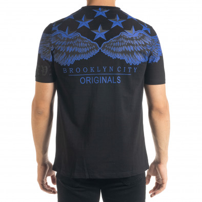 Ανδρική μαύρη κοντομάνικη μπλούζα Flex Style iv080520-51 3