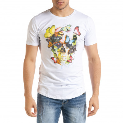 Ανδρική λευκή κοντομάνικη μπλούζα Flex Style iv080520-48 2