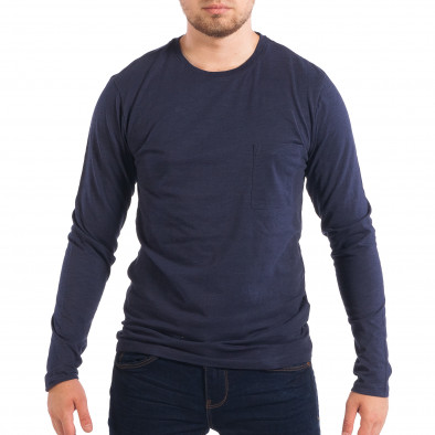 Ανδρική μπλε μπλούζα με τσέπη RD313-59X lp070818-46 2