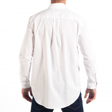 Ανδρικό λευκό πουκάμισο Regular fit με πριντ lp070818-121 3