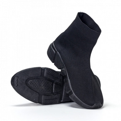 Ανδρικά μαύρα αθλητικά παπούτσια slip-on All-black it240418-28 3