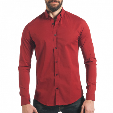 Ανδρικό κόκκινο πουκάμισο Mario Puzo tsf220218-9 2