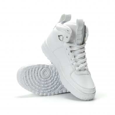 Ανδρικά λευκά ψηλά sneakers με τρακτερωτή σόλα it301118-10-1 4