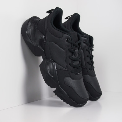 Extra Chunky ανδρικά μαύρα αθλητικά παπούτσια ελαφρύ μοντέλο it260919-30 2