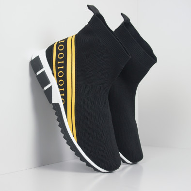 Ανδρικά αθλητικά παπούτσια τύπου κάλτσα με κίτρινη ρίγα it260919-11 3