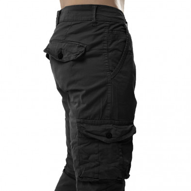 Blackzi Ανδρικό μαύρο παντελόνι cargo jogger 8016 tr161220-22 4