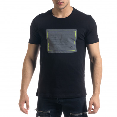 Ανδρική μαύρη κοντομάνικη μπλούζα Breezy tr110320-36 2