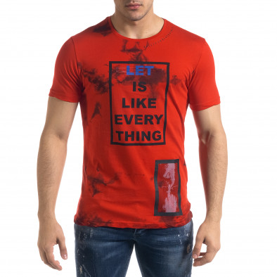 Ανδρική κόκκινη κοντομάνικη μπλούζα Breezy tr110320-52 2