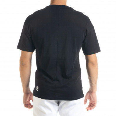 Ανδρική μαύρη κοντομάνικη μπλούζα Breezy tr080520-5 3