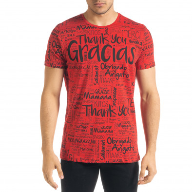 Ανδρική κόκκινη κοντομάνικη μπλούζα Lagos tr080520-34 2