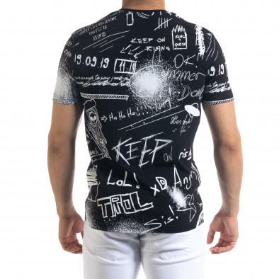 Ανδρική μαύρη κοντομάνικη μπλούζα Breezy tr110320-50 3