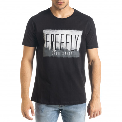 Ανδρική μαύρη κοντομάνικη μπλούζα Freefly tr240420-9 2