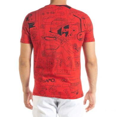 Ανδρική κόκκινη κοντομάνικη μπλούζα Breezy tr080520-15 3