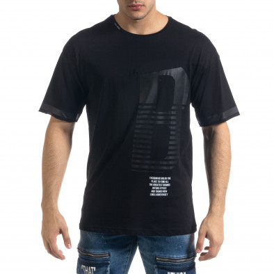Ανδρική μαύρη κοντομάνικη μπλούζα Breezy tr110320-38 2