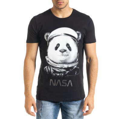 Ανδρική μαύρη κοντομάνικη μπλούζα Panda tr080520-22 2