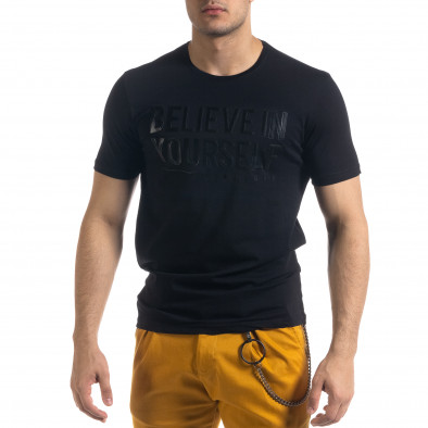 Ανδρική μαύρη κοντομάνικη μπλούζα Breezy tr110320-46 2