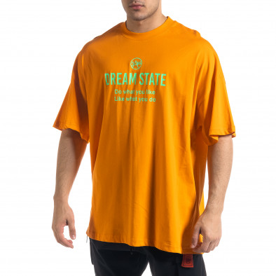 Ανδρική πορτοκαλιά κοντομάνικη μπλούζα SAW tr110320-1 2