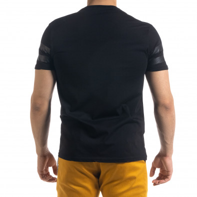 Ανδρική μαύρη κοντομάνικη μπλούζα Breezy tr110320-59 3