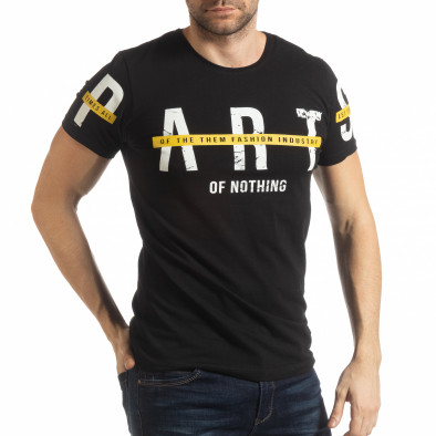 Ανδρική μαύρη κοντομάνικη μπλούζα ART tsf190219-4 2