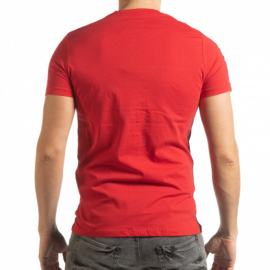 Ανδρική κόκκινη- μαύρη κοντομάνικη μπλούζα New York tsf190219-51 3