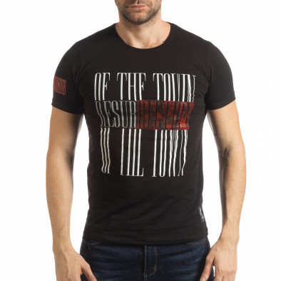 Ανδρική μαύρη κοντομάνικη μπλούζα Resurrection tsf190219-52 2