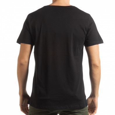 Ανδρική μαύρη κοντομάνικη μπλούζα με νεκροκεφαλή παραλλαγής tsf190219-6 3
