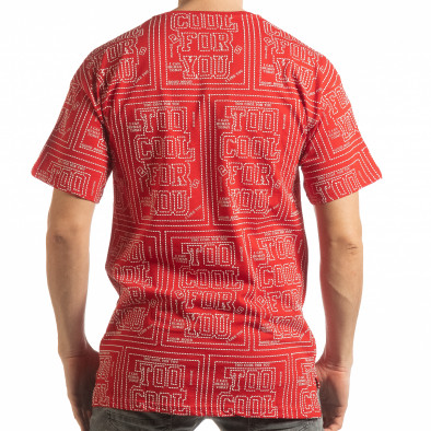 Ανδρική κόκκινη κοντομάνικη μπλούζα   tsf190219-27 3