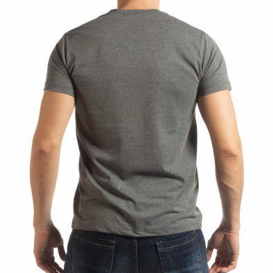 Ανδρική γκρι κοντομάνικη μπλούζα Denim Company tsf190219-84 3