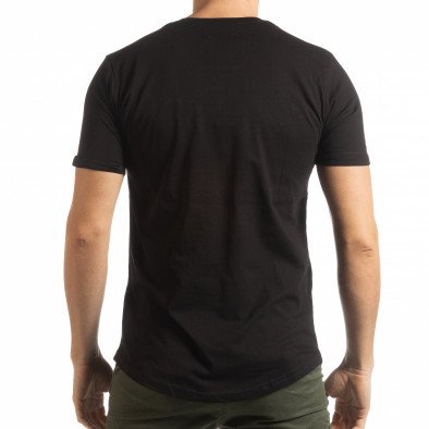 Ανδρική μαύρη κοντομάνικη μπλούζα με νεκροκεφαλή tsf190219-18 3
