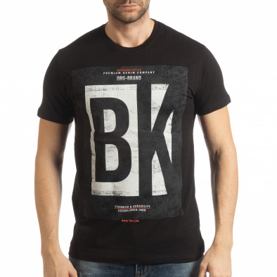 Ανδρική μαύρη κοντομάνικη μπλούζα BK tsf190219-72 2