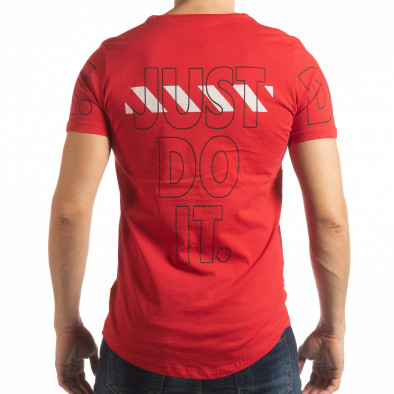 Ανδρική κόκκινη κοντομάνικη μπλούζα Just do it tsf190219-58 3