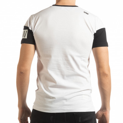 Ανδρική λευκή κοντομάνικη μπλούζα Money tsf190219-41 3