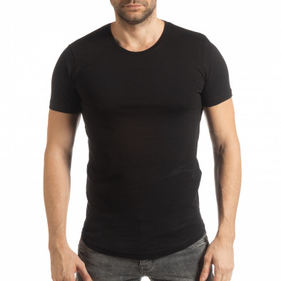 Basic ανδρική μαύρη κοντομάνικη μπλούζα  tsf190219-49 2
