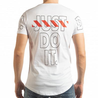 Ανδρική λευκή κοντομάνικη μπλούζα Just do it tsf190219-60 3