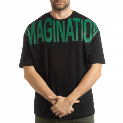 Ανδρική μαύρη κοντομάνικη μπλούζα Imagination tsf190219-32 2