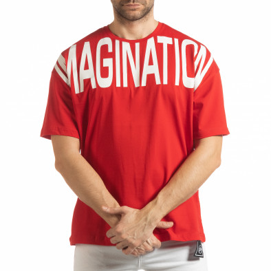 Ανδρική κόκκινη κοντομάνικη μπλούζα Imagination tsf190219-31 2