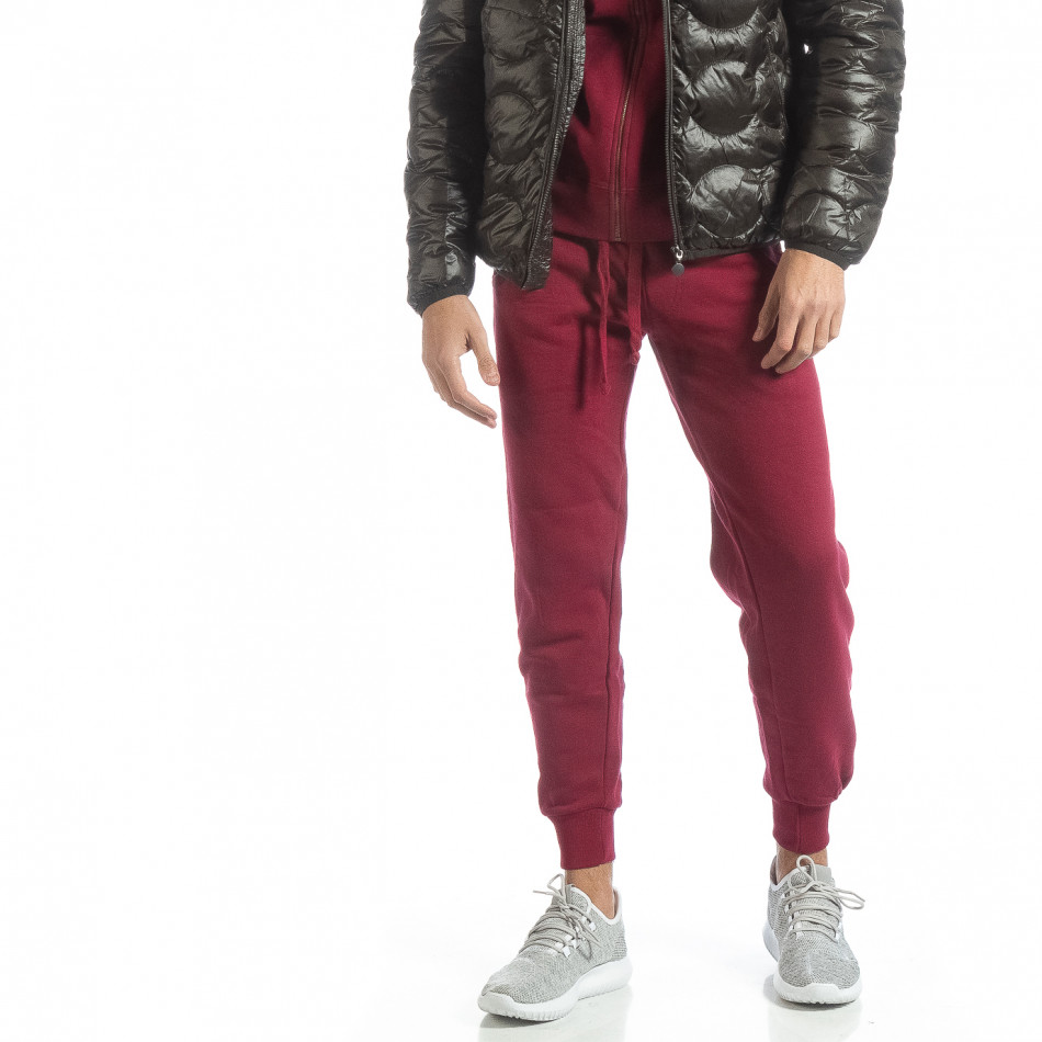 Ανδρική μπορντό φόρμα Basic it051218-30