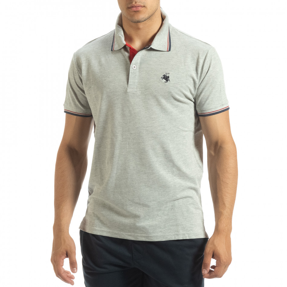 Ανδρική γκρι polo shirt  it120619-24